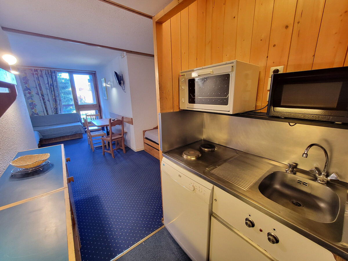 Studio cabine 4 pers aux Arcs 1800 : balcon, pied des pistes - Photo 6