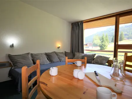 Location appartement à Les Arcs 1800, Studio confortable au centre, balcon, Wi-Fi, 5 personnes
