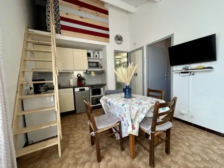 Location appartement à Saint Cyprien, Appartement 2 pièces mezzanine climatisé avec terrasse - 450m de la plage, parking inclus, Saint Cyprien