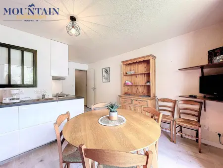Studio 31m² skis aux pieds, balcon sud vue pistes : photo 8