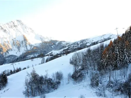 Studio 31m² skis aux pieds, balcon sud vue pistes : photo 13
