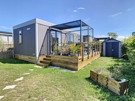 Location mobil home à Jullouville, Mobil-home Grand Confort 4 pers: piscine chauffée, près de la plage, parking inclus