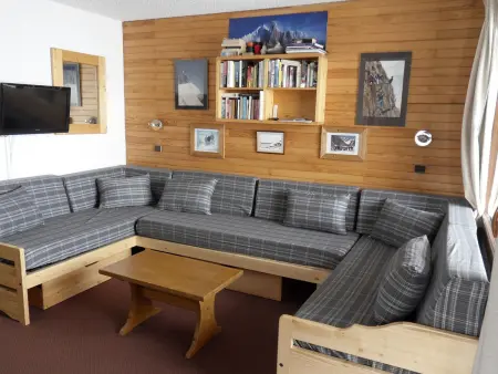 Location appartement à Belle Plagne, Appartement 5 pers. au pied des pistes avec terrasse, animaux admis