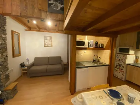 Location appartement à La Plagne Montalbert , Studio cosy à la montagne avec accès direct aux pistes - 4 personnes