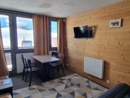 Location appartement à Plagne Aime 2000, Studio confort cabine - Pied des pistes avec balcon sud