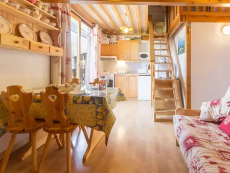 Location appartement à La Plagne Montalbert , Duplex fonctionnel 5 pers, accès pistes, balcon Sud-Ouest