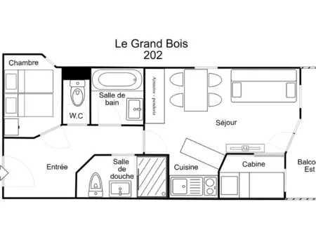 2 Pièces Cabine 6 pers. avec Balcon, Animaux Admis : photo 11