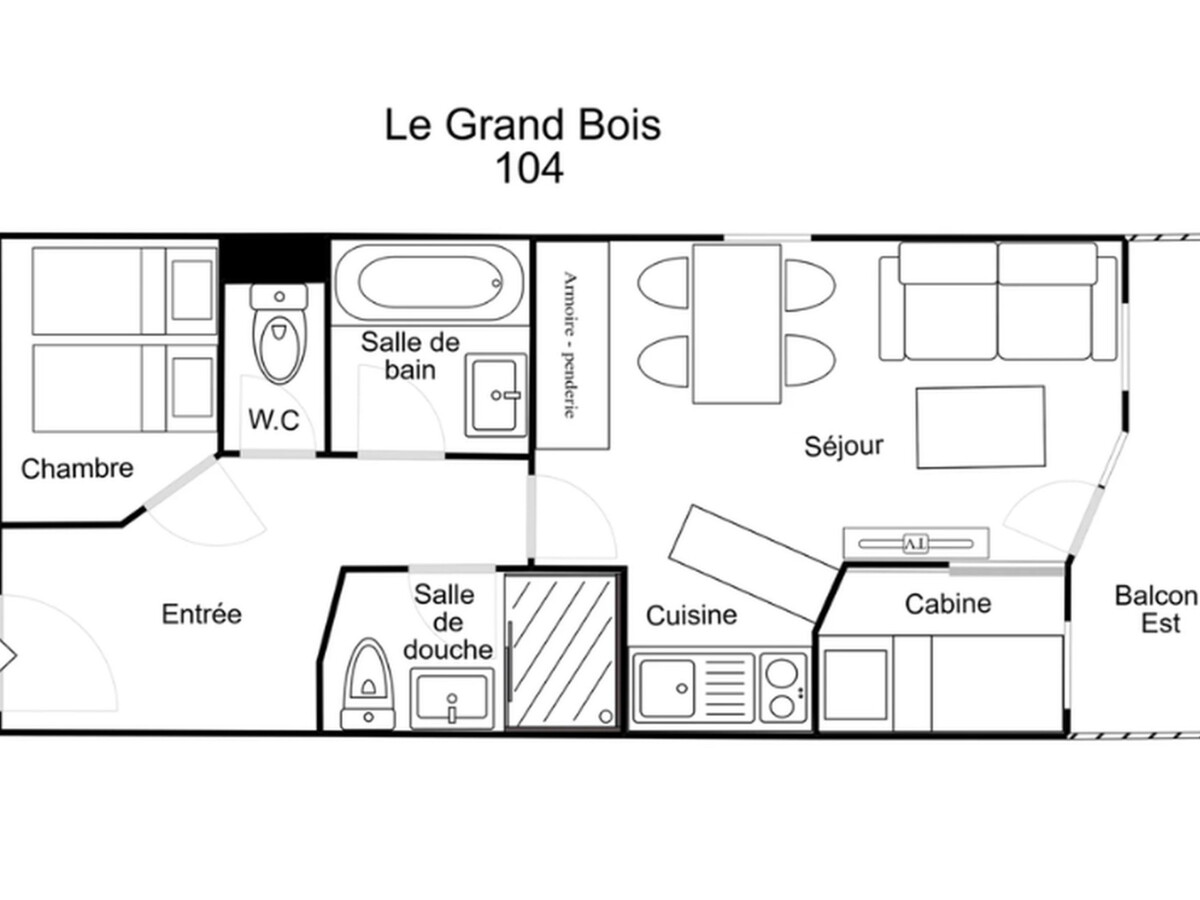 Appartement 2 Pièces + Cabine, Skis aux Pieds à La Tania - Photo 10