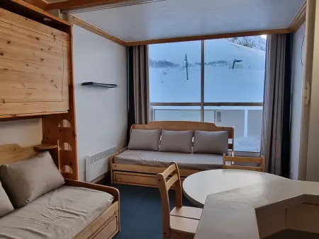 Location appartement à Plagne Aime 2000, Studio Divisible Ski aux Pieds avec Balcon à Aime 2000