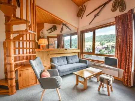 T2 duplex 5 pers aux Gets, balcon sud-est, parking : photo 4
