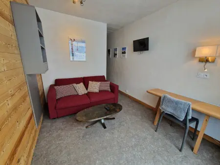 Location appartement à Plagne Aime 2000, Studio chaleureux cabine · Accès pistes · Chiens admis