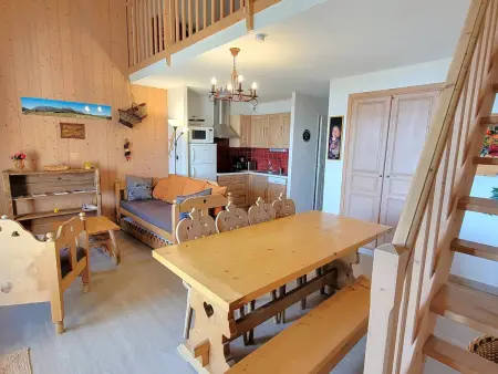 Location appartement à Saint Michel de Chaillol, Duplex 8/9 pers avec terrasse Sud, proche pistes, Wi-Fi, animaux OK, parking + options