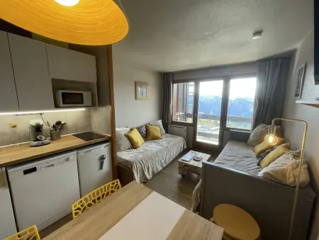 Location appartement à Huez, Studio 4 pers, Quartier des Jeux, Alpe dHuez - Balcon exposé Sud, proche pistes et commerces