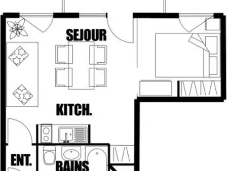 Studio 30 m² 4 pers aux Carroz, piste débutants : photo 7