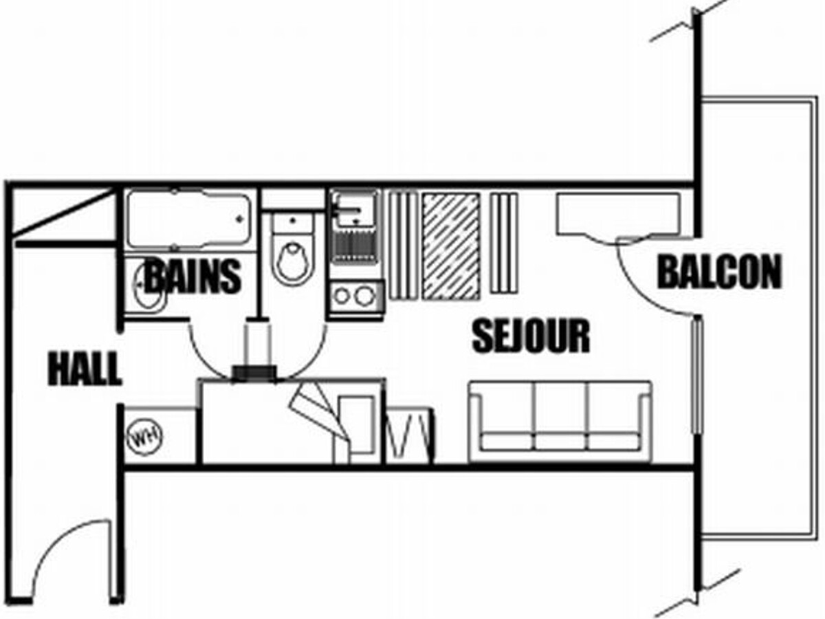Studio 25m² rénové 4 pers, balcon sud, 850m des pistes - Photo 7