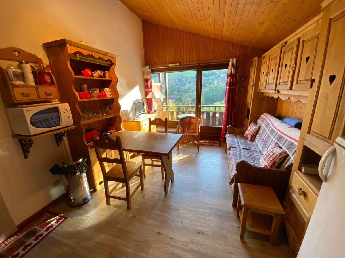 Studio 4 pers. La Clusaz - balcon, parking et skis - Photo 5