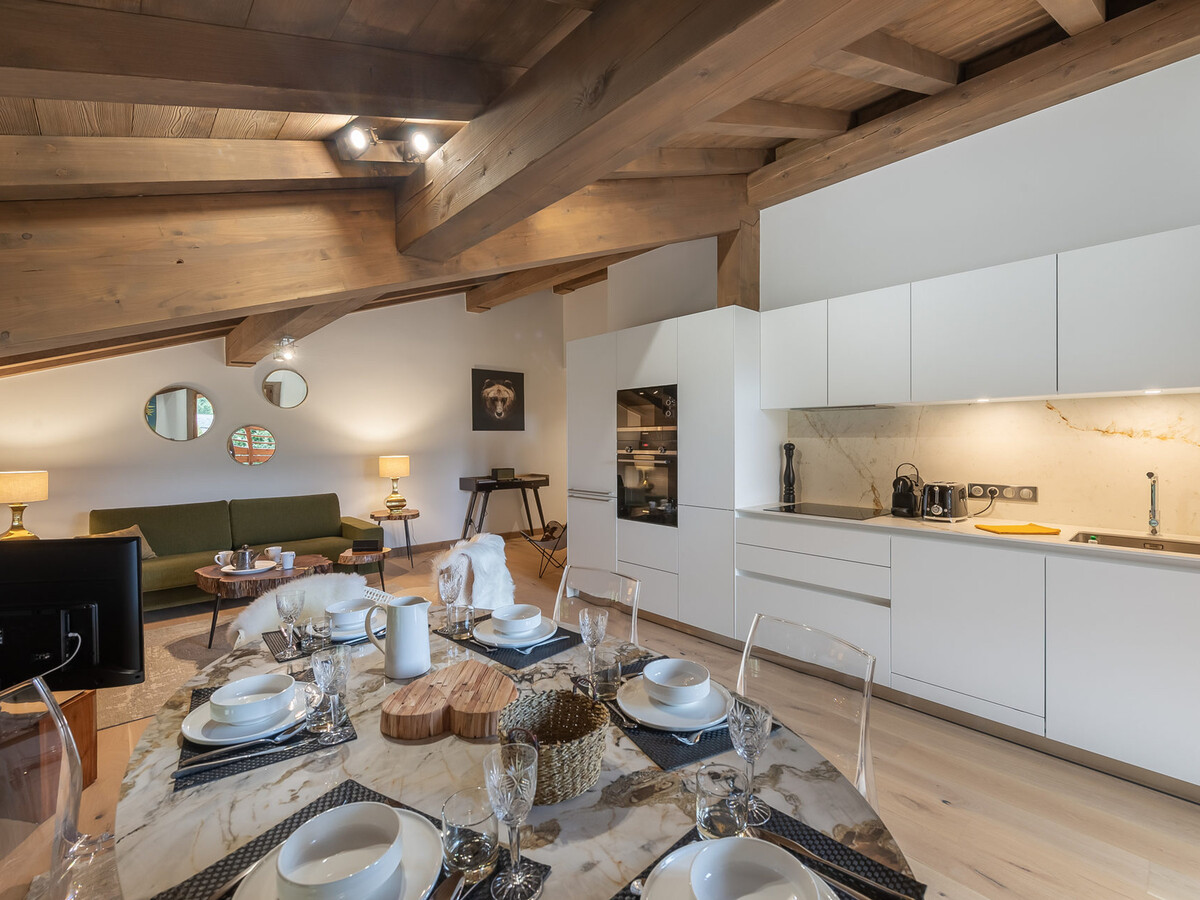 Appartement 83m² Megève avec sauna, hammam et balcon montagne - Photo 5