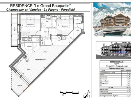 Grand Bouquetin : Appart 6 pers, terrasse Sud-Ouest : photo 2