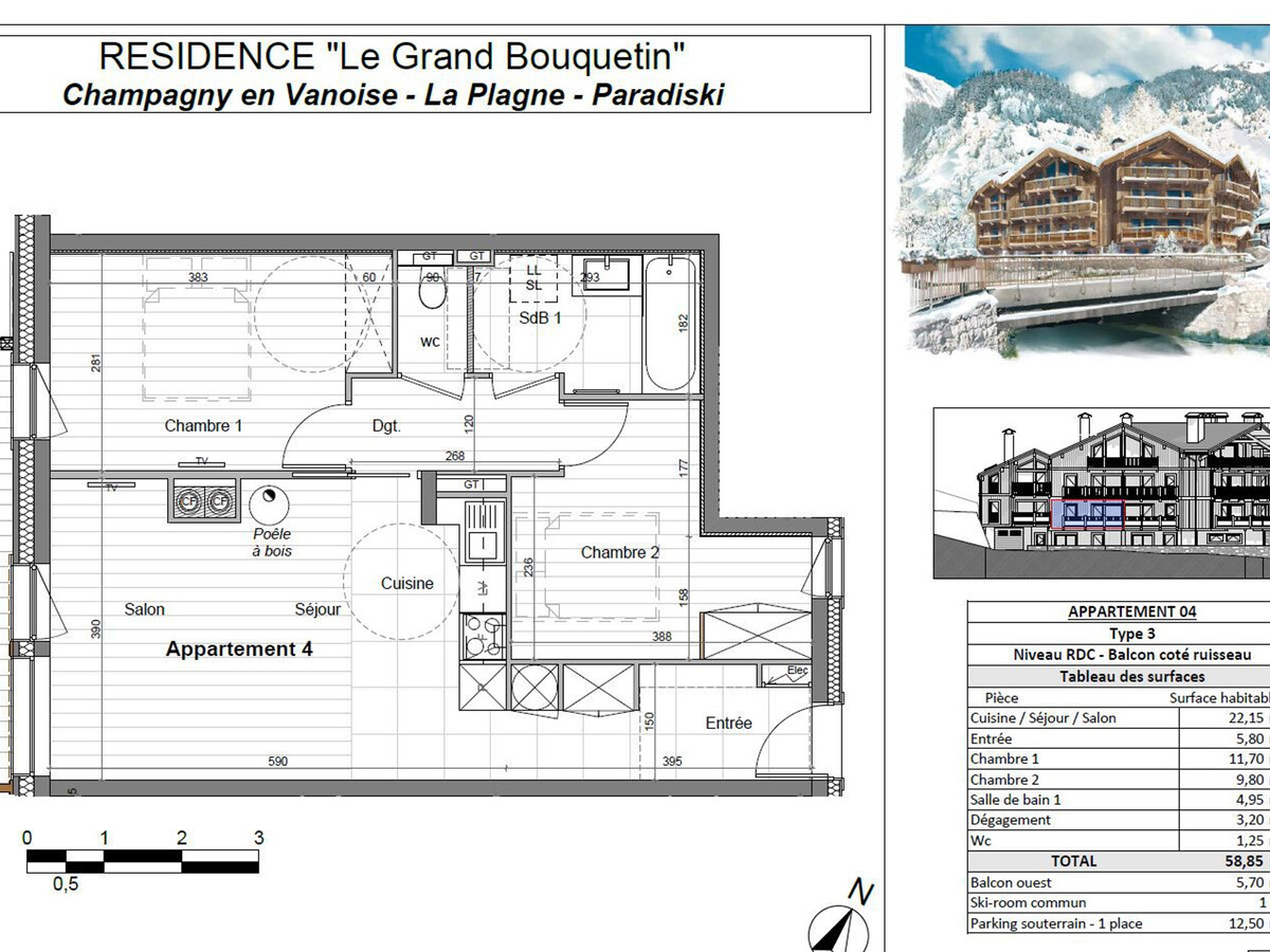 Grand Bouquetin - Appart 6 pers, balcon Ouest à Champagny - Photo 2