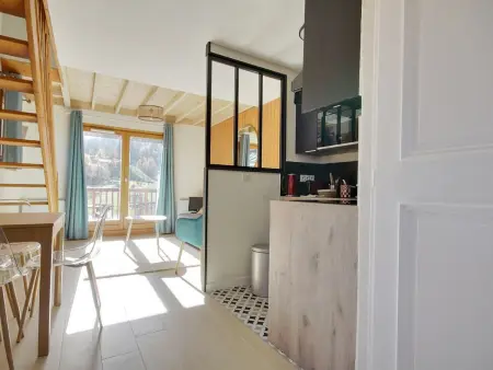 Duplex 6 pers rénové, balcon sud-est, La Plagne 1800 : photo 4