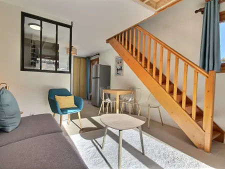 Duplex 6 pers rénové, balcon sud-est, La Plagne 1800 : photo 5