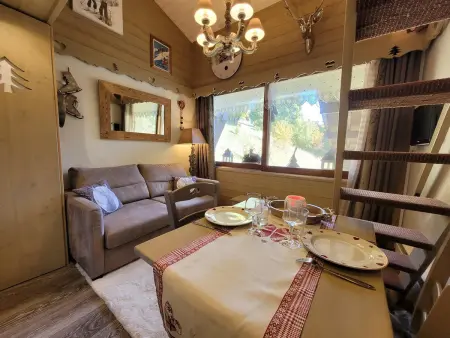 Location appartement à Les Gets, Studio mezzanine rénové avec parking, proche centre