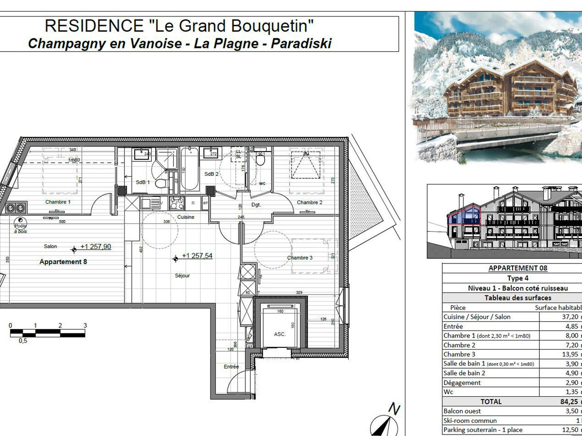 Grand Bouquetin - Apt 3 ch + cabine, 8 pers, balcon - Photo 2