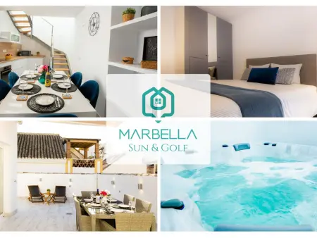 Location appartement à Estepona, Magnifique penthouse en duplex avec jacuzzi, cœur historique dEstepona, à 5 min des plages