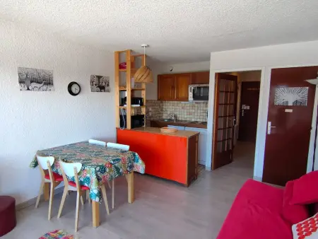 Studio cabine 4 pers, balcon sud vue glacier - Auris : photo 11