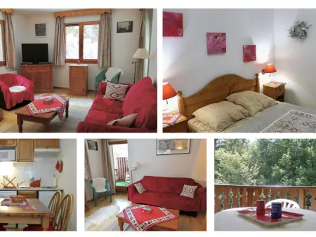 Location appartement à Samoëns, Appartement cosy pour 4 personnes avec piscine et sauna, proche centre et domaine skiable à Samoëns