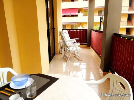 Appartement moderne Puerto de Santiago, terrasse vue piscine : photo 9