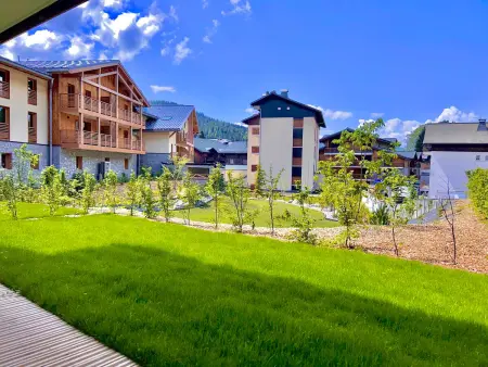 Appartement 3 chambres Les Gets, jardin 76m², centre village : photo 12