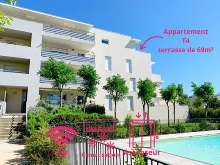 Location appartement à Sète, Superbe 4 pièces avec terrasse, clim, piscine et parking à Sète