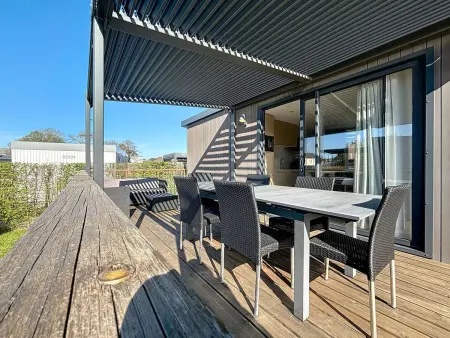 Location mobil home à Jullouville, Mobil-home tout confort 6 pers, 200m plage, piscine chauffée, 2 SDB, Jullouville.