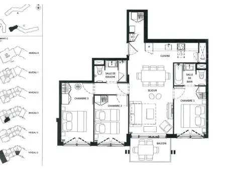 Appartement 3 ch. 73m² avec piscine, spa et balcon - Arcs 1800 : photo 16