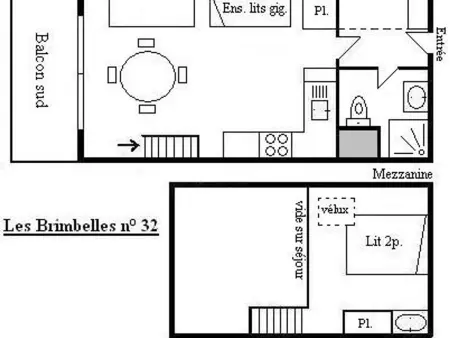 Studio mezzanine 5 pers, balcon sud, centre Méribel : photo 19