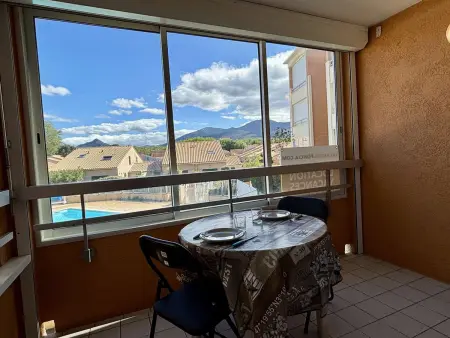 Location appartement à Argelès sur Mer, Appartement T2 avec piscine, loggia, parking privé - 800m plage, Argelès-sur-Mer