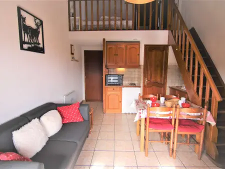 Location appartement à Les Saisies, Studio mezzanine Les Saisies - 4 pers, balcon sud, centre station