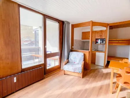 Studio 24m² 4 personnes à Tignes, balcon vue montagne : photo 9