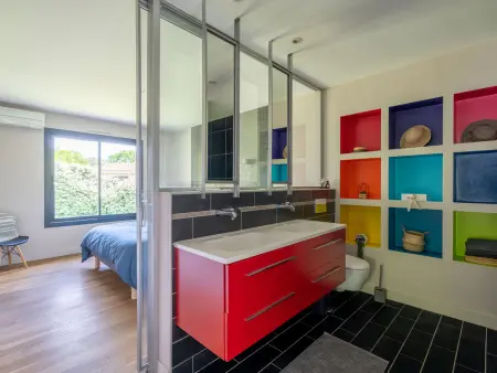 Villa contemporaine 14 pers., piscine chauffée et plancha : photo 10