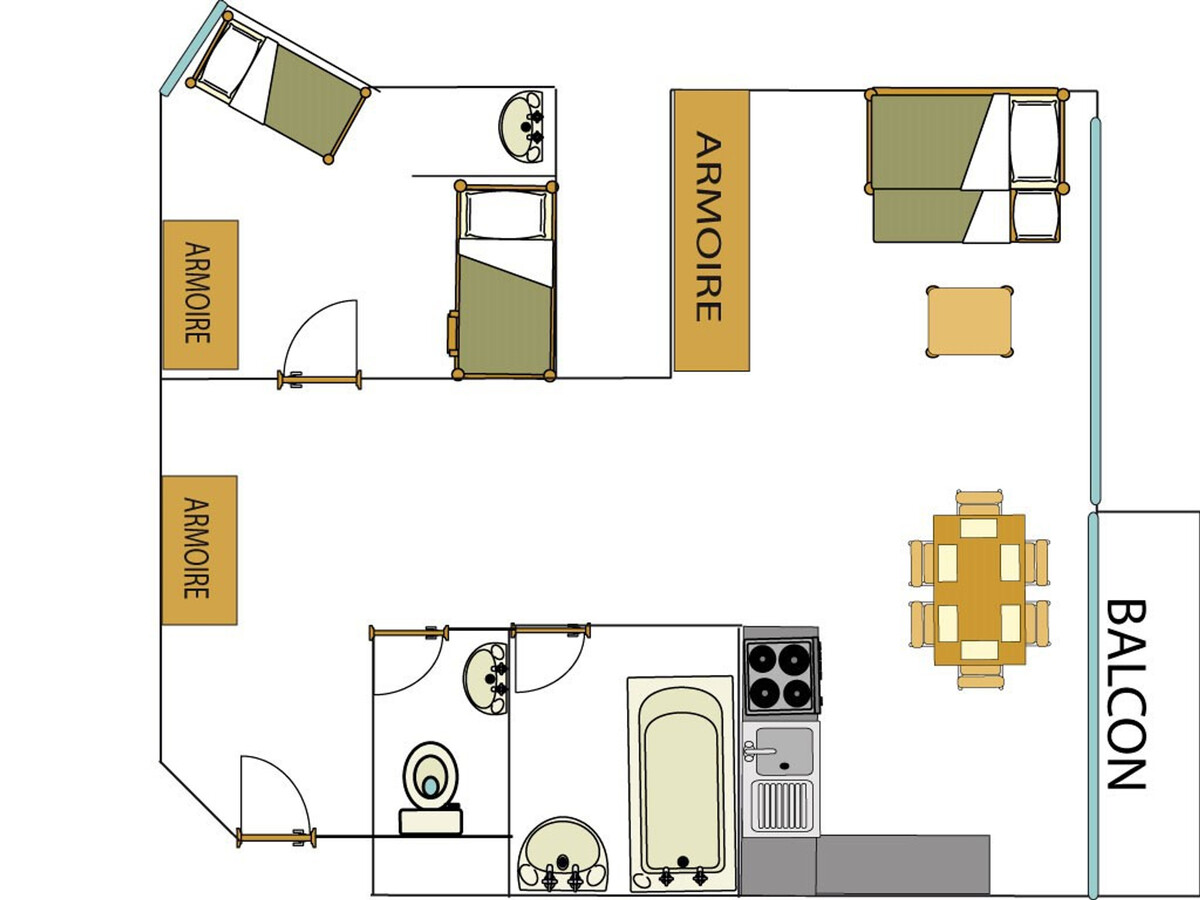 Appartement 2 pièces 40m² balcon, 6 personnes, aux pieds des pistes - Photo 12