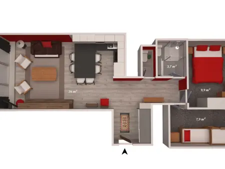 Appartement moderne 6/7 pers. proche pistes à Courchevel : photo 8