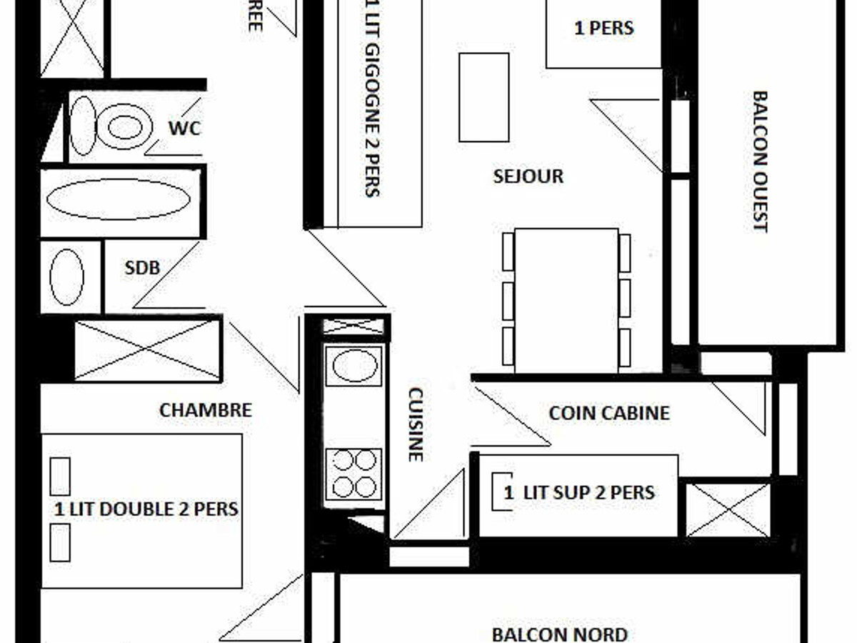 Appart 2p + cabine 6 pers, balcons, parking à Montchavin - Photo 12