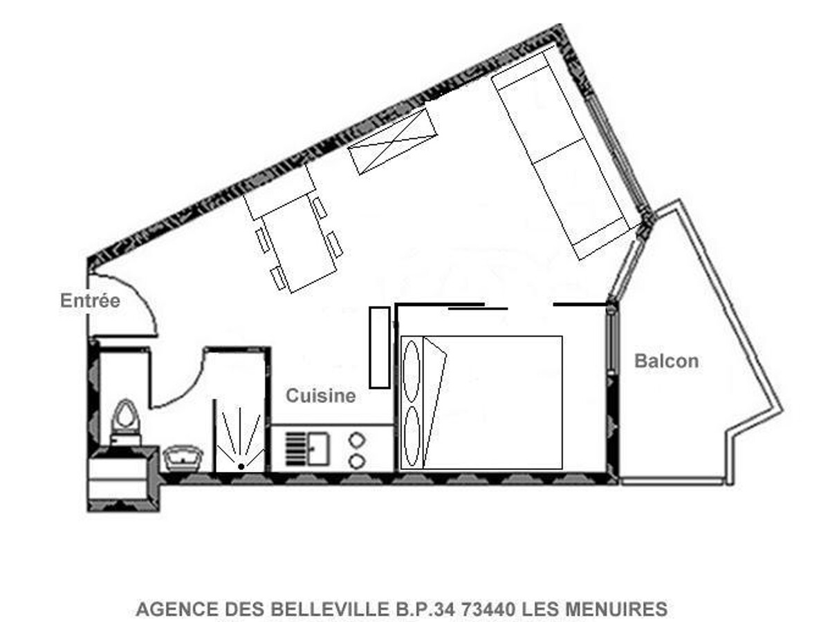 Appartement rénové 2 pièces Les Menuires, 4 personnes - Photo 14