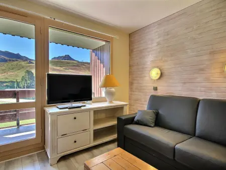Location appartement à Belle Plagne, Studio divisible Sud, balcon vue pistes, Belle Plagne