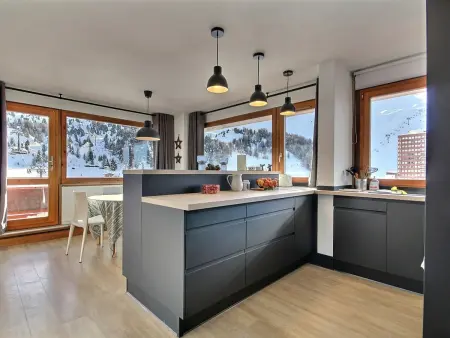 Appartement 3/4 pièces, grand balcon pistes, 8 personnes : photo 2