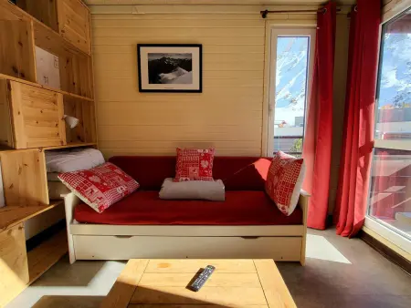Studio 20m² Tignes, balcon Sud-Est, vue pistes : photo 2