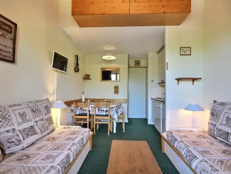 Studio-cabine 4 personnes Belle Plagne, vue balcon sud-ouest : photo 2