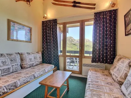 Studio-cabine 4 personnes Belle Plagne, vue balcon sud-ouest : photo 3