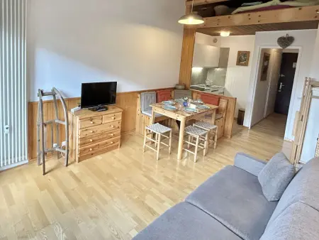 Location appartement à Megève, Studio + Alcôve 4 Couchages, Balcon, Parking, Skis - Proche Rochebrune, Megève